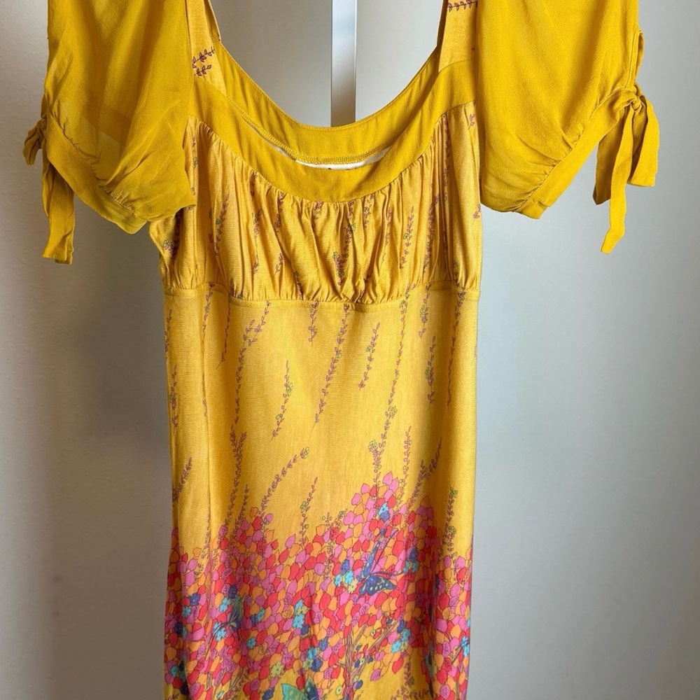 Free People Mustard Floral Dress